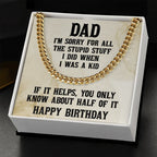 Dad Birthday Funny Cuban Link Chain Necklace