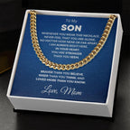 Gift for Son - Always In My Heart Love Mom - Cuban Chain Link Necklace