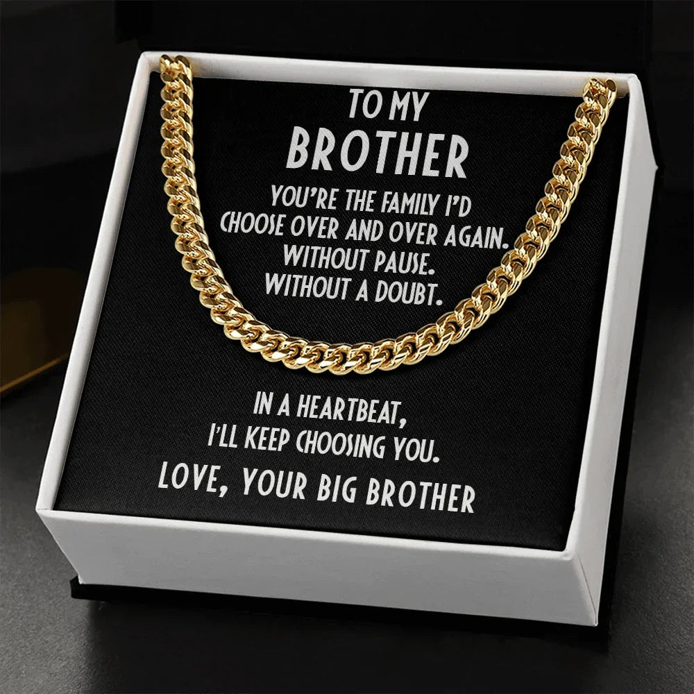 Brother Gift from Big Brother Cuban Link Chain Necklace