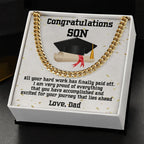 Son Graduation 2024 Love Dad Cuban Link Chain Necklace