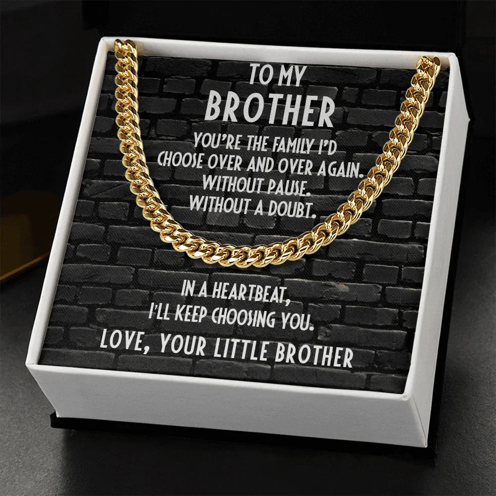 Brother Gift from Little Brother Cuban Link Chain Necklace