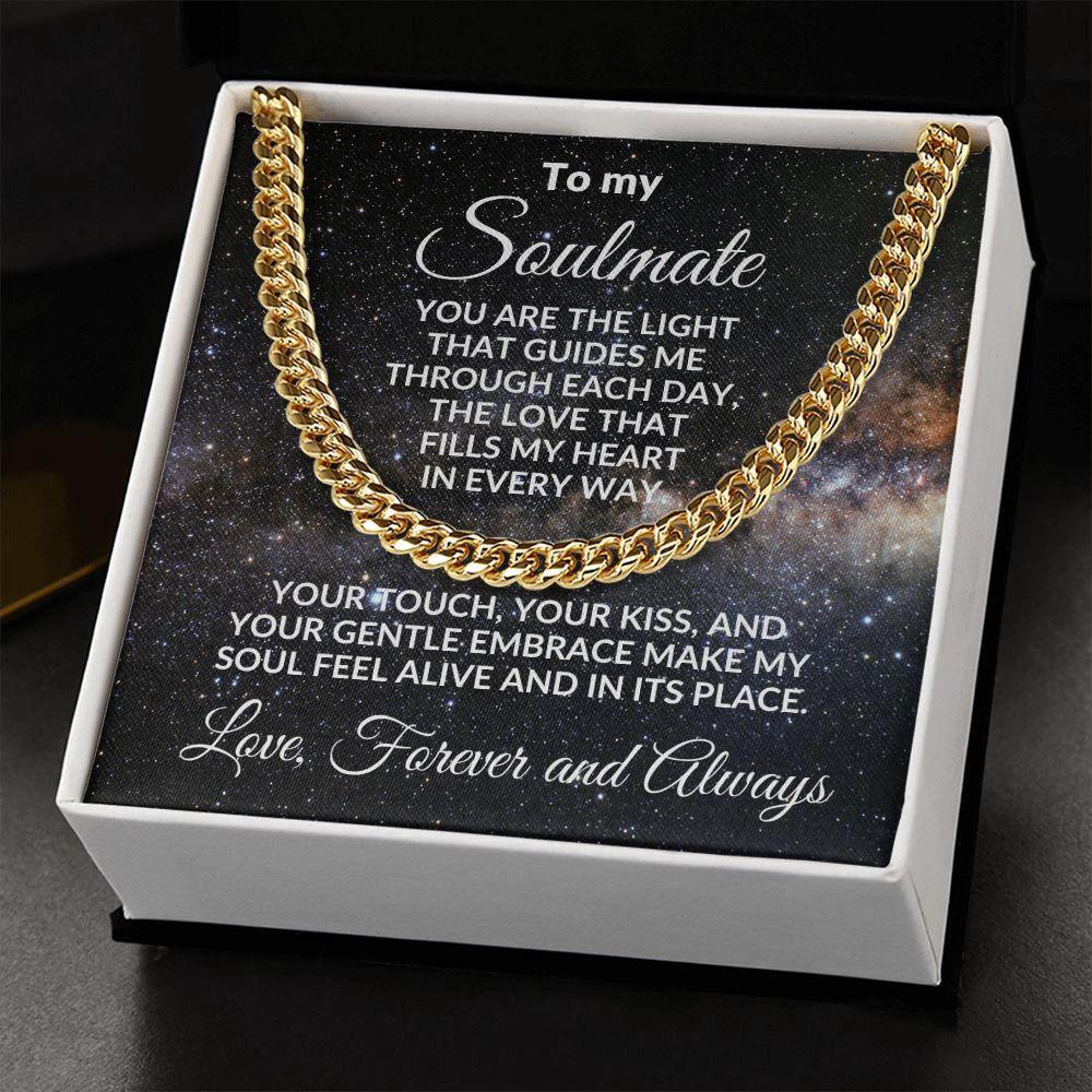 To My Soulmate - Chain Necklace with Romantic Message Card and Gift Box