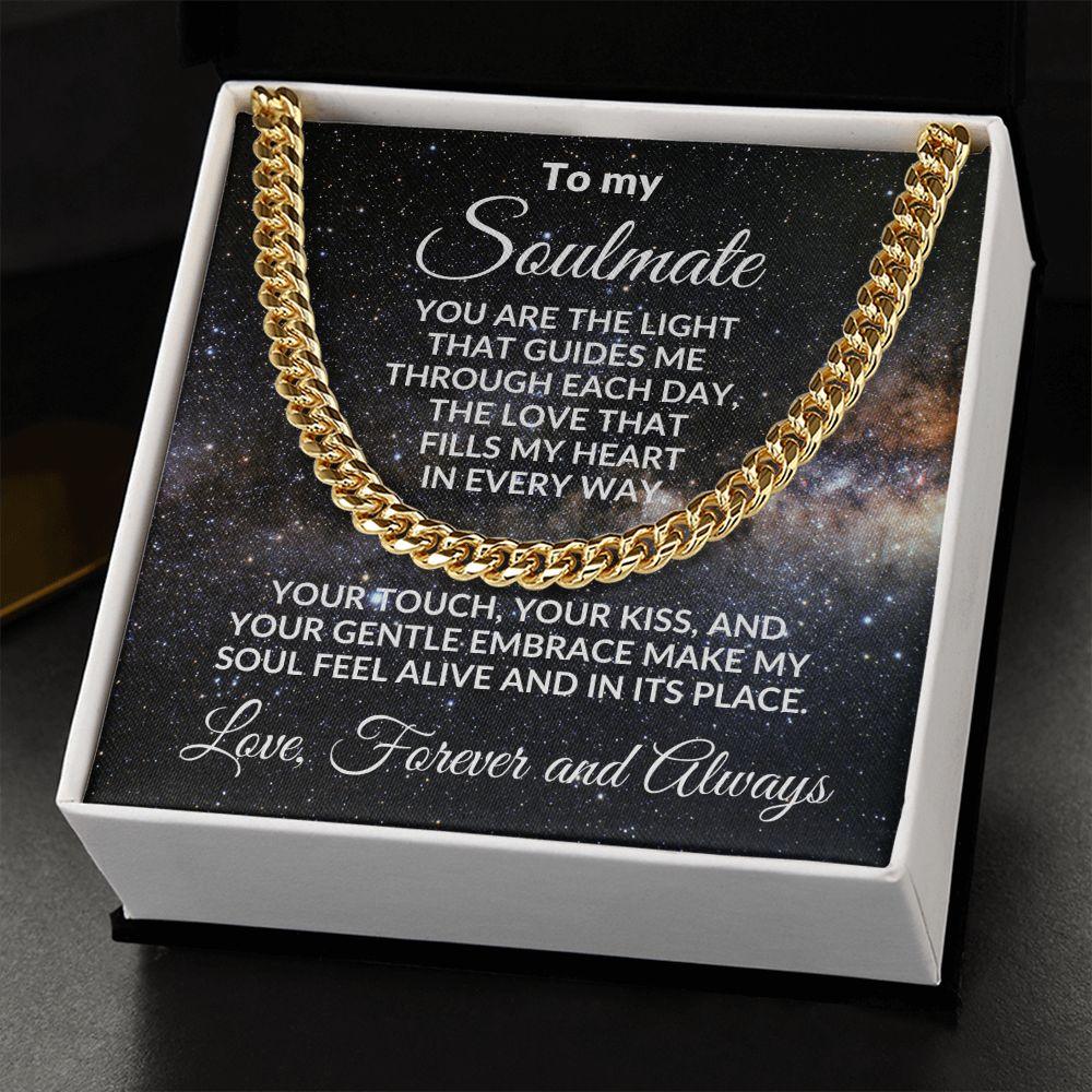 To My Soulmate - Chain Necklace with Romantic Message Card and Gift Box - Mallard Moon Gift Shop
