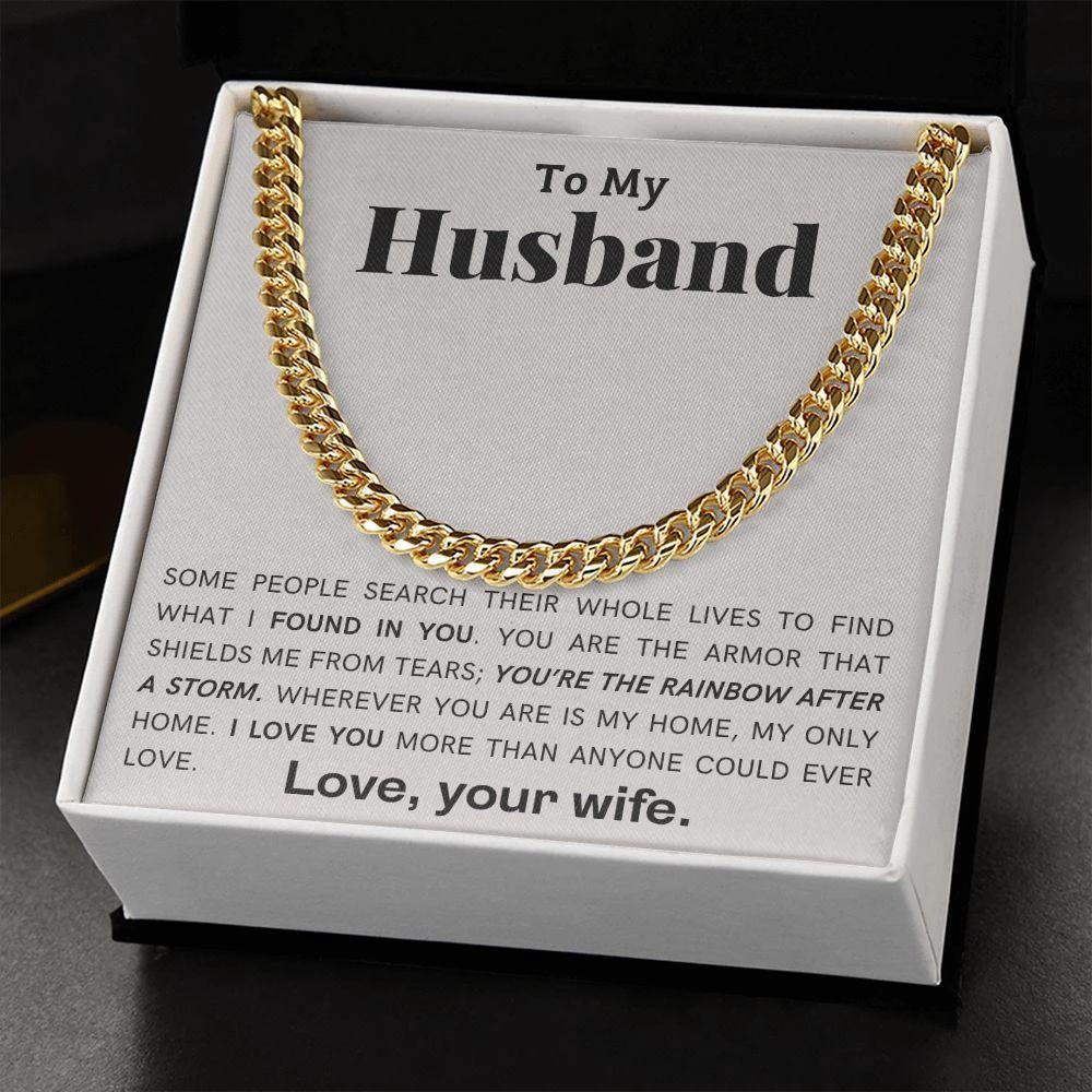 To My Husband - My Armor - Cuban Link Chain Necklace