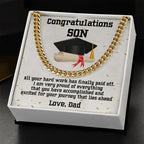 Son Graduation Gift from Dad Cuban Link Chain Necklace