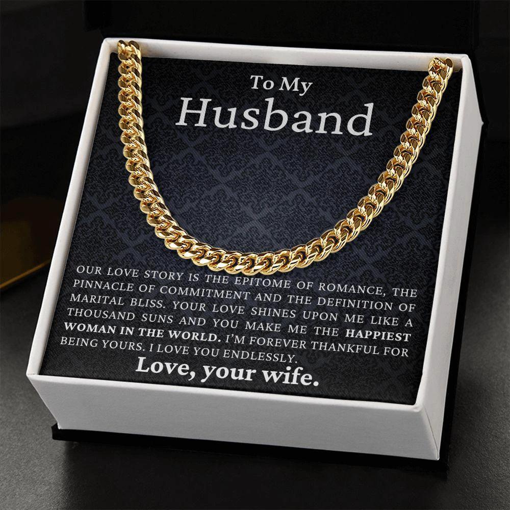 To My Husband - Love You Endlessly - Cuban Link Chain Necklace