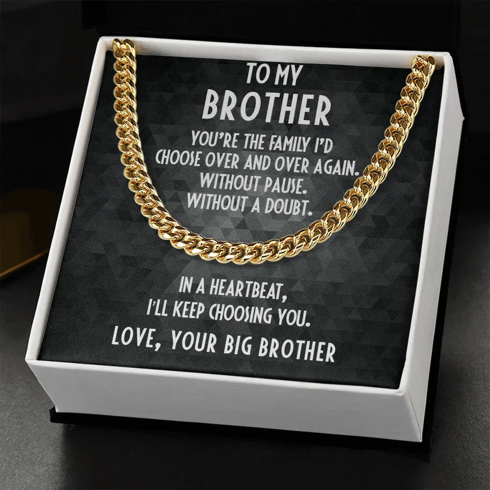 Gift for Little Brother Cuban Link Chain Necklace