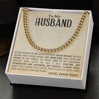 To My Husband - My Strength, My Anchor, My Peace - Cuban Link Chain Necklace