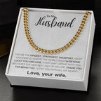 To My Wonderful Husband I Am Lucky Cuban Link Chain Necklace