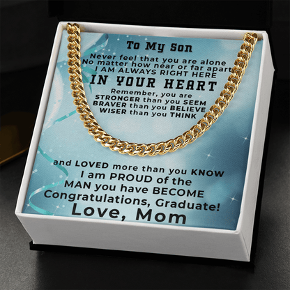 Son Graduation Gift Cuban Link Chain Necklace - Mallard Moon Gift Shop