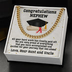Nephew Graduation Congratulations Love Aunt and Uncle Cuban Chain Link Necklace