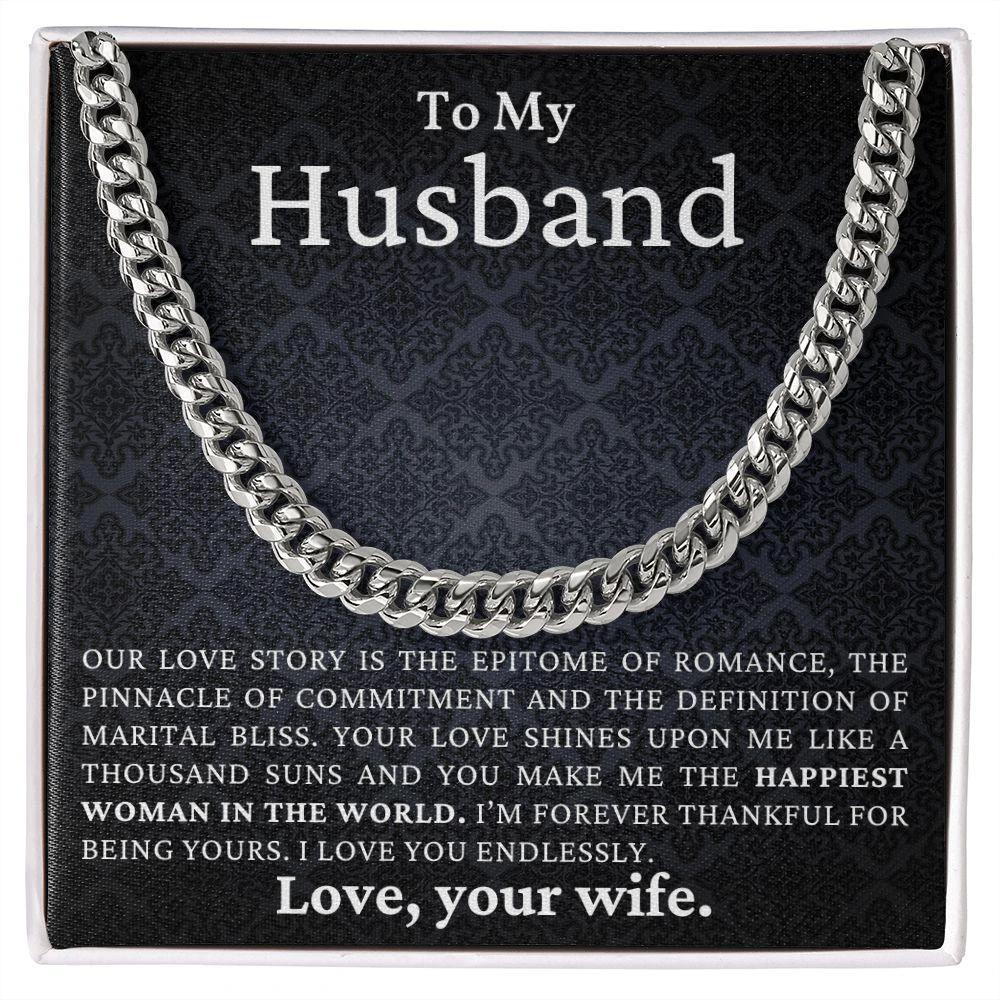 To My Husband - Love You Endlessly - Cuban Link Chain Necklace