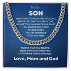 Gift for Son From Mom and Dad Cuban Chain Link Necklace