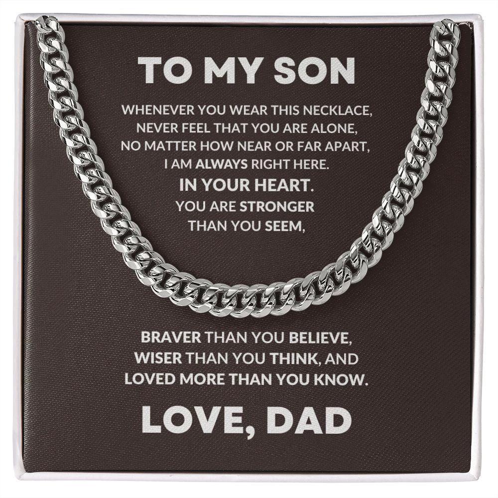 Gift For Son From Dad Cuban Chain Link Necklace