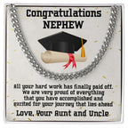 Nephew Graduation Congratulations Love Aunt and Uncle Cuban Chain Link Necklace