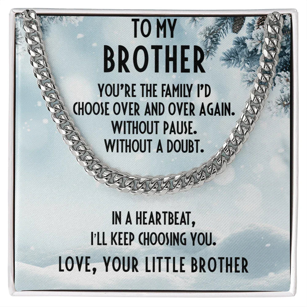 Brother Gift from Little Brother Cuban Link Chain Necklace
