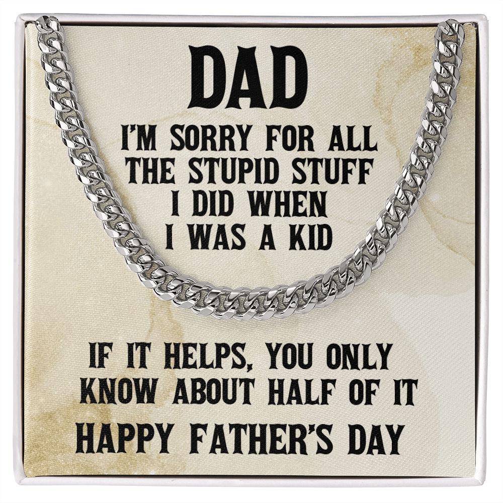 Funny Father's Day Gift Chain Link Necklace - Mallard Moon Gift Shop