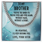 Brother Birthday Love Sister Cuban Link Chain Necklace