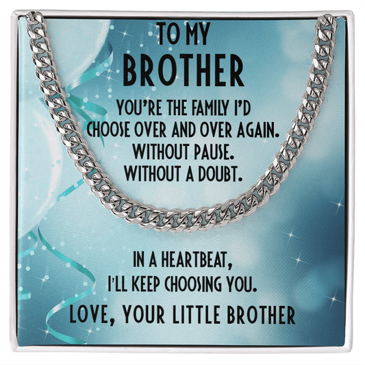 Brother Gift from Little Brother Cuban Link Chain Necklace - Mallard Moon Gift Shop