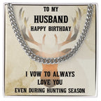 Hunter's Love Token: Funny & Personalized Cuban Necklace Birthday Gift from Wife