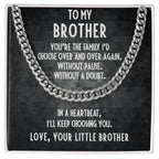 Gift for Brother Adjustable Cuban Link Chain Necklace