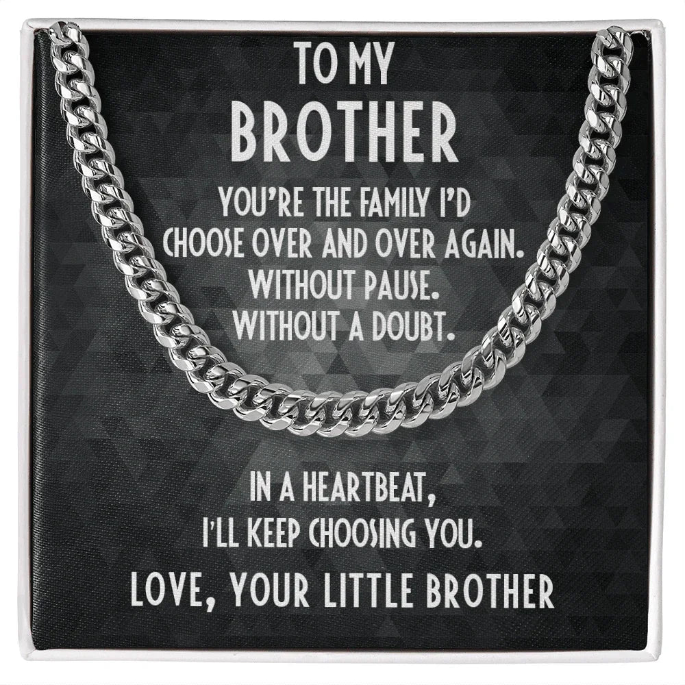 Gift for Brother Adjustable Cuban Link Chain Necklace