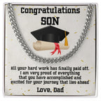 Son Graduation Gift from Dad Cuban Link Chain Necklace