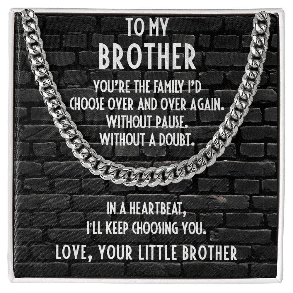Brother Gift from Little Brother Cuban Link Chain Necklace