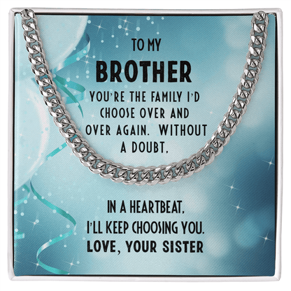 Brother Birthday Gift from Sister Cuban Link Chain Necklace - Mallard Moon Gift Shop