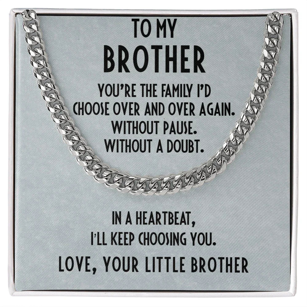 Gift for Brother Adjustable Cuban Link Chain Necklace