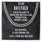 Gift for Brother Love Big Brother Cuban Link Chain Necklace