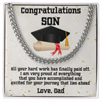 Son Graduation 2024 Love Dad Cuban Link Chain Necklace