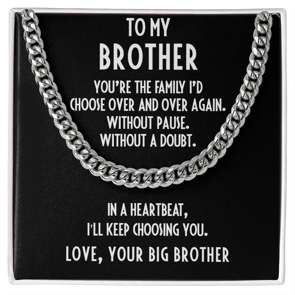 Brother Gift from Big Brother Cuban Link Chain Necklace