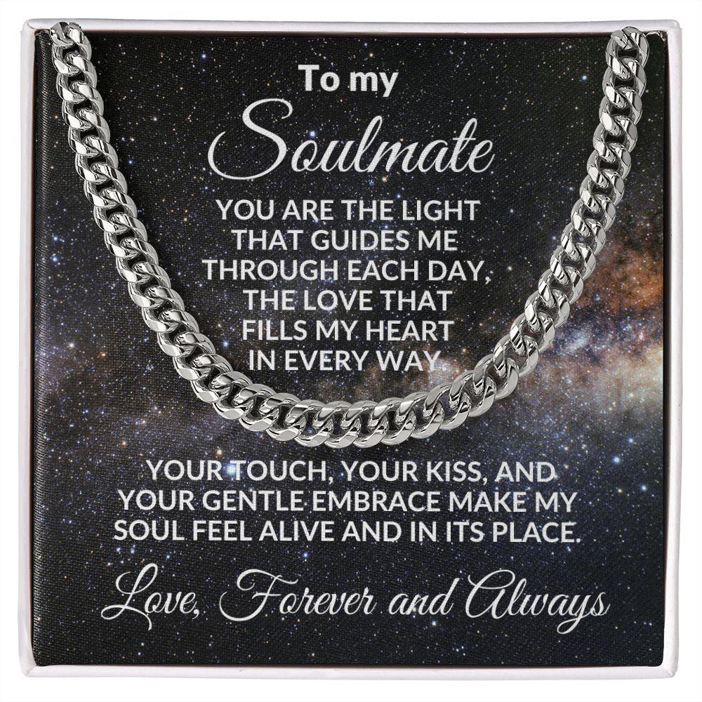 To My Soulmate - Chain Necklace with Romantic Message Card and Gift Box - Mallard Moon Gift Shop