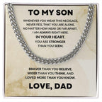 To My Son Love Dad Cuban Chain Link Necklace