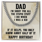 Dad Birthday Funny Cuban Link Chain Necklace