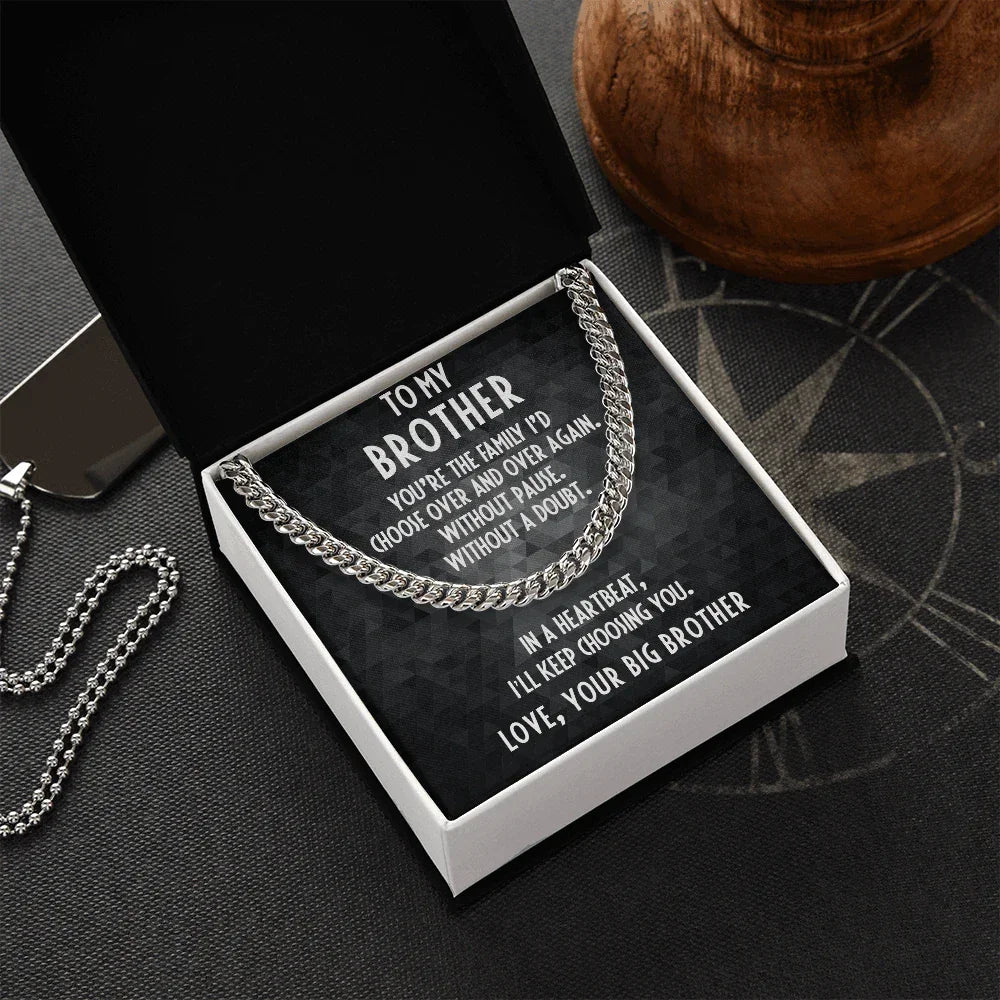 Gift for Little Brother Cuban Link Chain Necklace