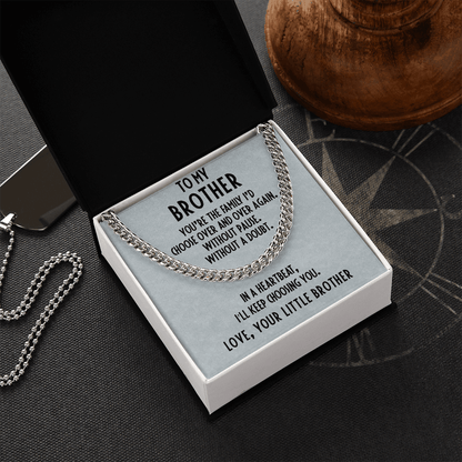Gift for Brother Adjustable Cuban Link Chain Necklace - Mallard Moon Gift Shop