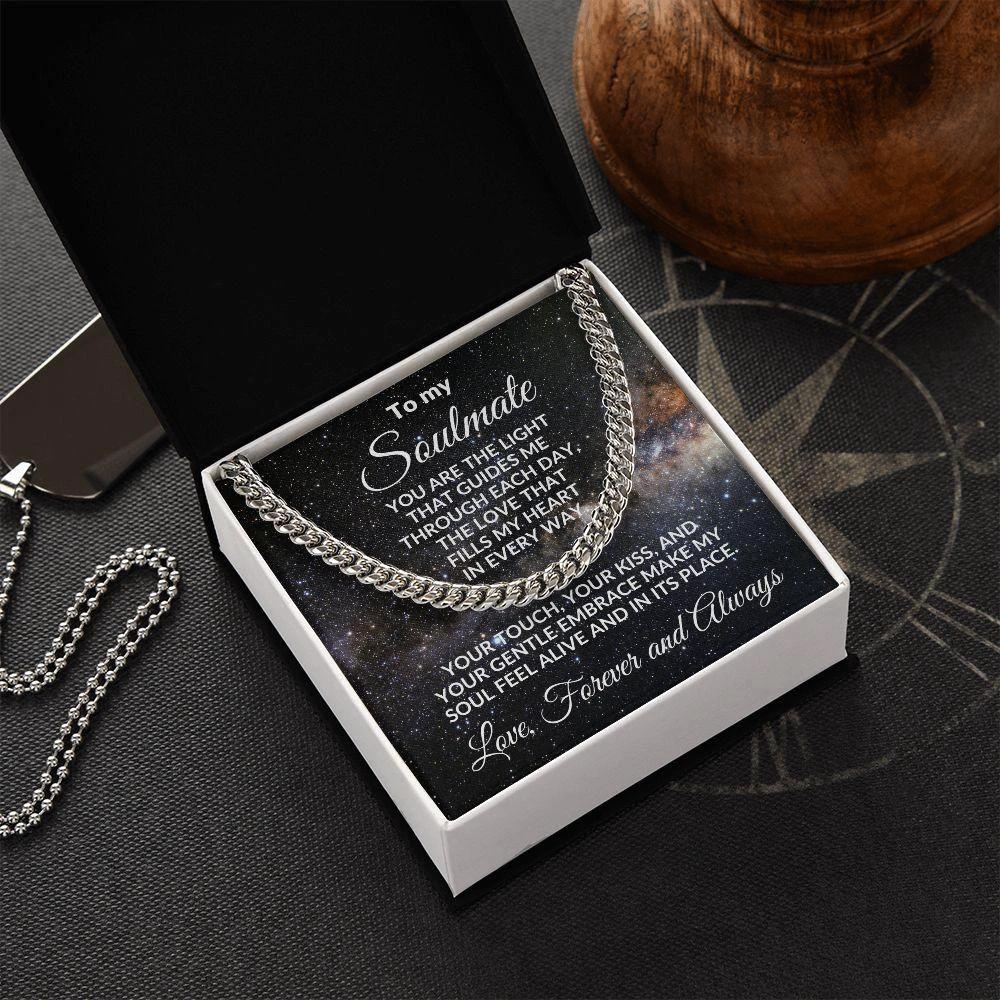 To My Soulmate - Chain Necklace with Romantic Message Card and Gift Box