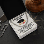 Nephew Graduation 2024 Congratulations Love Aunt Cuban Chain Link Necklace