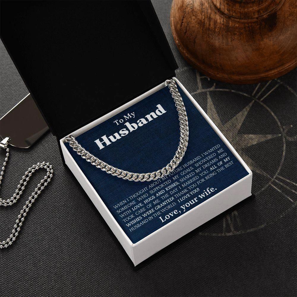 To The Best Husband In The World Cuban Link Chain Necklace