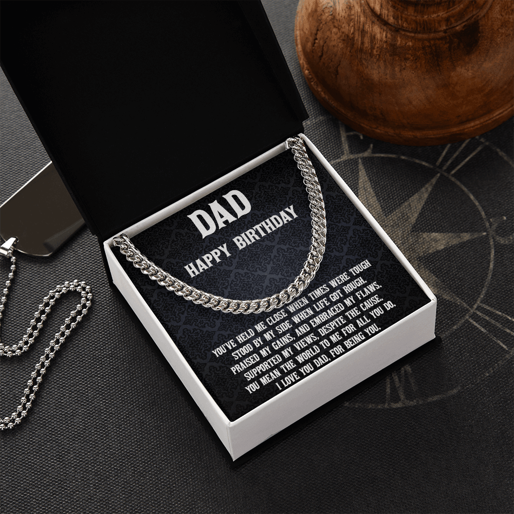Dad Birthday Gift Cuban Chain Necklace - Mallard Moon Gift Shop