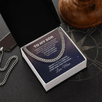 To My Son Cuban Chain Link Necklace Braver Than You Believe Love Mom