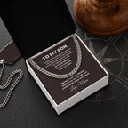 To My Son You I Am Always In Your Heart Love Mom Cuban Link Necklace