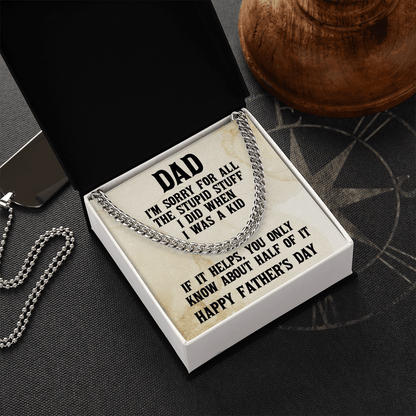 Funny Father's Day Gift Chain Link Necklace - Mallard Moon Gift Shop