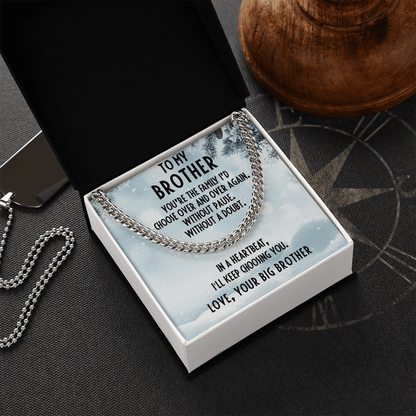 Brother Gift from Big Brother Cuban Link Chain Necklace - Mallard Moon Gift Shop