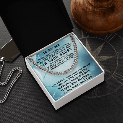 Son 21st Birthday Gift Cuban Link Chain Necklace - Mallard Moon Gift Shop
