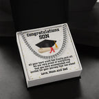 Son Graduation Congratulations from Mom and Dad Chain Link Necklace