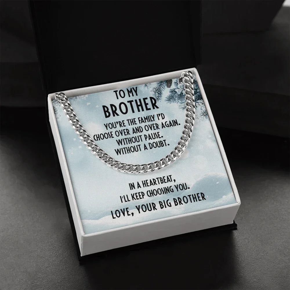 Brother Gift from Big Brother Cuban Link Chain Necklace