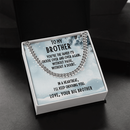 Brother Gift from Big Brother Cuban Link Chain Necklace - Mallard Moon Gift Shop